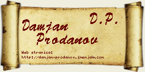 Damjan Prodanov vizit kartica